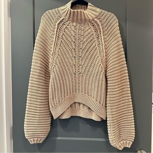 Free People Sweetheart Knit mockneck Sweater, boho, artsy, country coastal